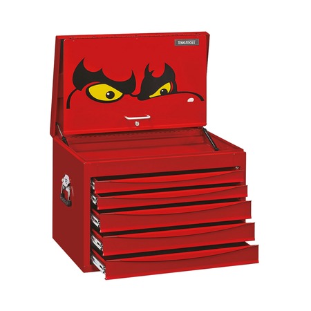 TENG TOOLS 8 Series Top Box, 5 Drawer, Red, Steel, 26 in W x 18 in D x 19 in H TC805SV